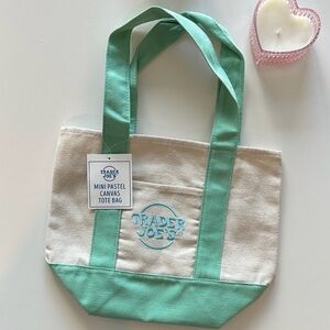 Trader Joe’s Mint Green mini Canvas Tote Bag